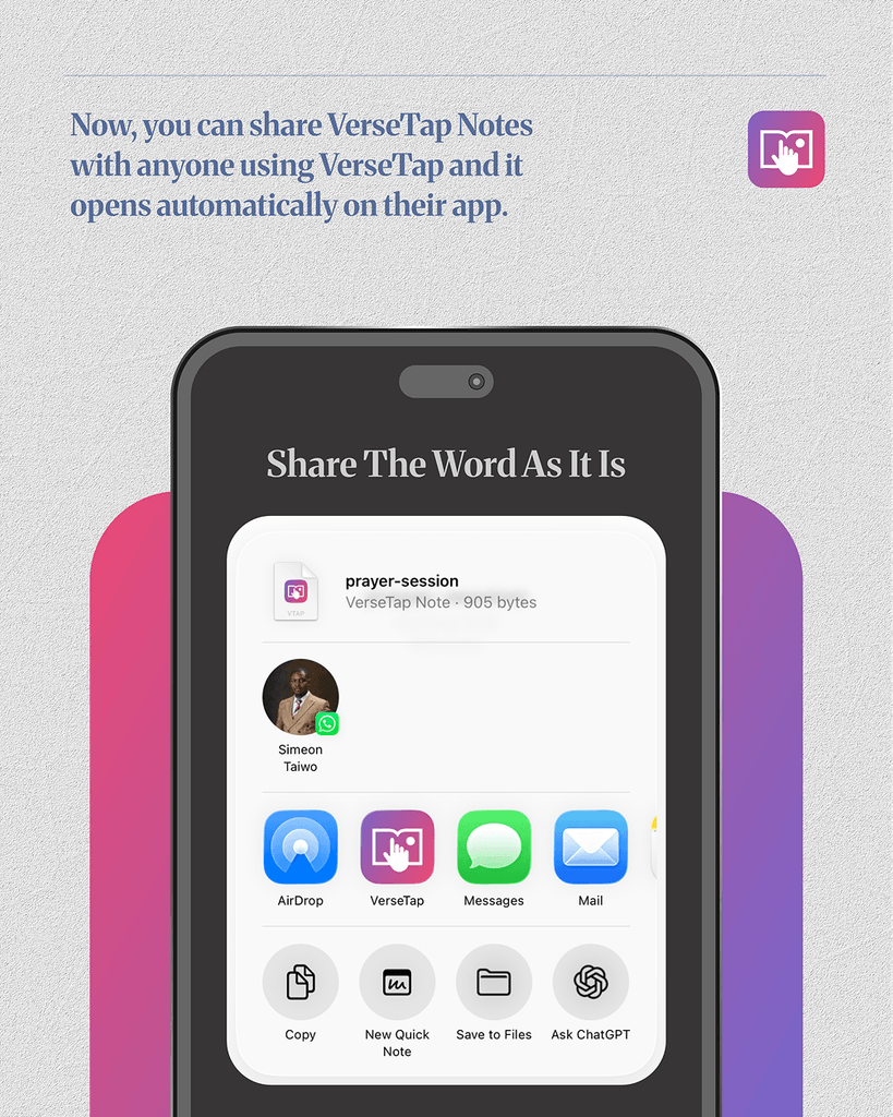 VerseTap Note Sharing